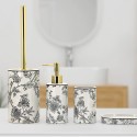 Keramik-Badezimmer-Zubehörset Seifenspender Zahnbürstenhalter Floral Aktion