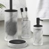Badezimmerzubehör Seifenschale und Zahnputzbecher aus satiniertem Glas Marmor Aktion
