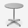 Tisch Set Rund 70 cm mit 2 Aluminiumstühlen für Garten, Bar, Außenbereich Fizz Sales