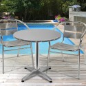 Tisch Set Rund 70 cm mit 2 Aluminiumstühlen für Garten, Bar, Außenbereich Fizz Verkauf