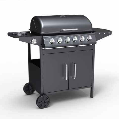 Bbq Gasgrill Edelstahl mit 6+1 Gasbrenner und Grill Jersey Aktion