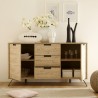 Sideboard Wohnzimmerschrank Eiche 2 Türen 3 Schubladen Huki Palma Sales