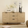 Sideboard Wohnzimmerschrank Eiche 2 Türen 3 Schubladen Huki Palma Aktion