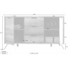 Sideboard Wohnzimmerschrank Eiche 2 Türen 3 Schubladen Huki Palma Rabatte