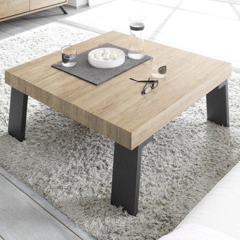 Quadratischer Couchtisch 86x86cm aus Holz für Wohnzimmer Dachshund Palma Aktion