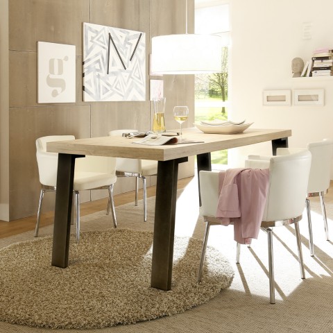 Esstisch im Industriedesign 190x90cm Holz und Eisen Makani Palma Aktion