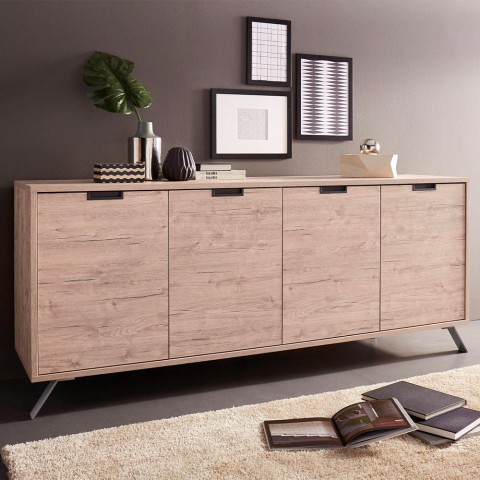 Sideboard Wohnzimmer Anrichte mit 4 Türen 206 cm Holz Kalua Palma Aktion