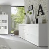 Weiße Hochglanz-Kommode Tribus Wh Basic mit 2 Türen und 3 Schubladen Rabatte