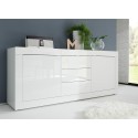 Weiße Hochglanz-Kommode Tribus Wh Basic mit 2 Türen und 3 Schubladen Sales