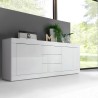 Weiße Hochglanz-Kommode Tribus Wh Basic mit 2 Türen und 3 Schubladen Lagerbestand