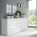 Weiße Hochglanz-Kommode Tribus Wh Basic mit 2 Türen und 3 Schubladen Katalog