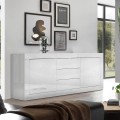 Weiße Hochglanz-Kommode Tribus Wh Basic mit 2 Türen und 3 Schubladen Aktion