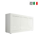 Anrichte Wohnzimmer 3-türig Sideboard 160cm Weiß Hochglanz Modis Wh Basic Verkauf