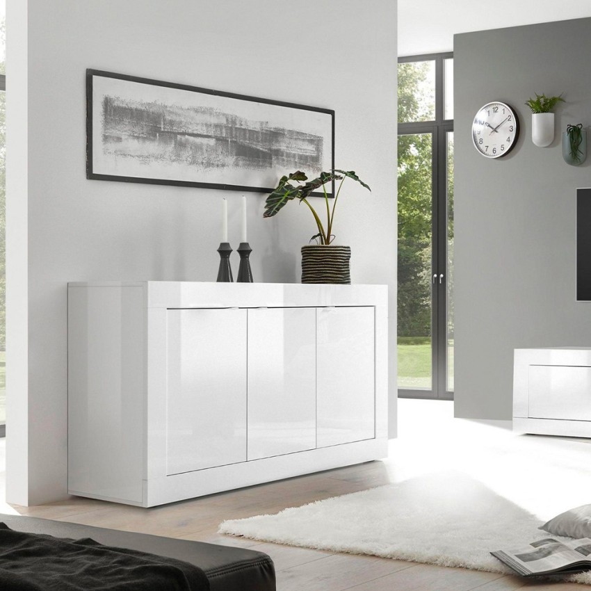 Anrichte Wohnzimmer 3-türig Sideboard 160cm Weiß Hochglanz Modis Wh Basic Aktion Anrichte Wohnzimmer 3-türig Sideboard 160cm Weiß Hochglanz Modis Wh Basic Aktion