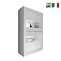 Moderne Wohnzimmer-Vitrine mit 4 Glastüren in glänzendem Weiß Tina Wh Basic Verkauf