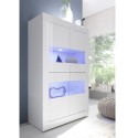 Moderne Wohnzimmer-Vitrine mit 4 Glastüren in glänzendem Weiß Tina Wh Basic Rabatte