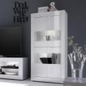 Moderne Wohnzimmer-Vitrine mit 4 Glastüren in glänzendem Weiß Tina Wh Basic Aktion