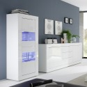 Vitrine Hochglanz Weiß modernes Design für Wohnzimmer Nina Wh Basic Angebot