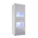 Vitrine Hochglanz Weiß modernes Design für Wohnzimmer Nina Wh Basic Rabatte