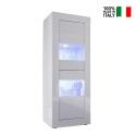 Vitrine Hochglanz Weiß modernes Design für Wohnzimmer Nina Wh Basic Verkauf