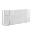 Design-Sideboard Schachmuster 3 Türen in weiß glänzendem Holz Dama Wh S Angebot