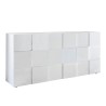 Design-Sideboard Schachmuster 3 Türen in weiß glänzendem Holz Dama Wh S Angebot