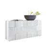Design-Sideboard Schachmuster 3 Türen in weiß glänzendem Holz Dama Wh S Sales