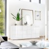 Design-Sideboard Schachmuster 3 Türen in weiß glänzendem Holz Dama Wh S Katalog
