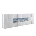 Moderne Küchenkommode 241cm Hochglanz Weiß, 2 Türen, 4 Schubladen, Dama Wh L Angebot
