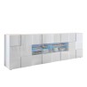Moderne Küchenkommode 241cm Hochglanz Weiß, 2 Türen, 4 Schubladen, Dama Wh L Angebot