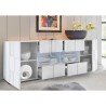 Moderne Küchenkommode 241cm Hochglanz Weiß, 2 Türen, 4 Schubladen, Dama Wh L Rabatte
