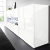 Moderne Küchenkommode 241cm Hochglanz Weiß, 2 Türen, 4 Schubladen, Dama Wh L Aktion