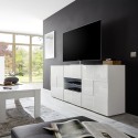 Weiße Hochglanz-Anrichte Dama Wh M, 2 Türen, 2 Schubladen für Esszimmer Preis