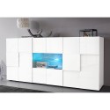 Weiße Hochglanz-Anrichte Dama Wh M, 2 Türen, 2 Schubladen für Esszimmer Kosten
