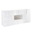 Weiße Hochglanz-Anrichte Dama Wh M, 2 Türen, 2 Schubladen für Esszimmer Rabatte