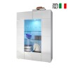 2-türige Glasvitrine glänzend weiß modernes Wohnzimmer 121x166cm Murano Wh Verkauf