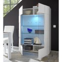 2-türige Glasvitrine glänzend weiß modernes Wohnzimmer 121x166cm Murano Wh Rabatte