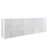 Modernes Sideboard 4 Türen glänzend weiß 241cm Dama Wh XL Angebot