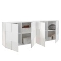 Moderne Anrichte, 4 Türen, Hochglanz Weiß, 241 cm, Dama Wh XL Sales