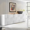 Moderne Anrichte, 4 Türen, Hochglanz Weiß, 241 cm, Dama Wh XL Aktion