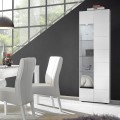 Moderne Wohnzimmer-Vitrine mit 1 Tür, weiß glänzend, Schachbrettmuster Bee Wh Dama Aktion