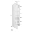 Moderne Wohnzimmer-Vitrine mit 1 Tür, weiß glänzend, Schachbrettmuster Bee Wh Dama Katalog