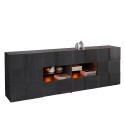 Moderne Anrichte für Wohnzimmer 2 Türen 4 Schubladen Hochglanz Anthrazit Dama Rt L Angebot
