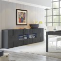 Moderne Anrichte für Wohnzimmer 2 Türen 4 Schubladen Hochglanz Anthrazit Dama Rt L Aktion