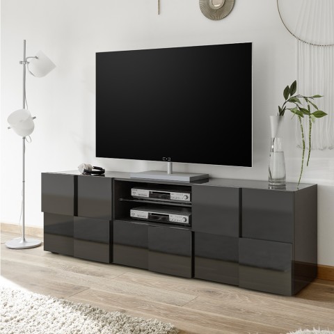 Mobile TV-Ständer, anthrazit, Wohnzimmer, 2 Türen, Schublade Tecum Rt Dama Aktion
