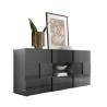 Moderne Anrichte Wohnzimmer Anthrazit Hochglanz 2 Türen 2 Schubladen Dama Rt M Angebot