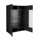 Moderne anthrazitfarbene Wohnzimmervitrine 121x166 cm mit 2 Glastüren Murano Rt Katalog