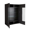 Moderne anthrazitfarbene Wohnzimmervitrine 121x166 cm mit 2 Glastüren Murano Rt Katalog