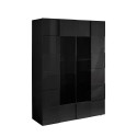 Moderne anthrazitfarbene Wohnzimmervitrine 121x166 cm mit 2 Glastüren Murano Rt Rabatte