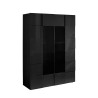 Moderne anthrazitfarbene Wohnzimmervitrine 121x166 cm mit 2 Glastüren Murano Rt Rabatte